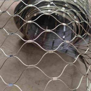 अनुकूलन योग्य इनक्स 316 तार रस्सी नेट पॉलिश स्टेनलेस स्टील केबल वेब जाल हीरा छेद आकार रेलिंग वेल्डिंग तकनीक के लिए हीरा छेद आकार - Product Image 1