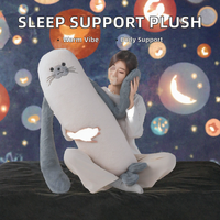 Oreiller long de soutien pour le sommeil en coton PP, avec vibration apaisante et compresse chaude, peluche scellée pour filles, pour dormir sur le côté, confort réconfortant