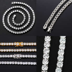 Collane da Tennis 925 Sterling Silver Pass Diamond <span class=keywords><strong>Tester</strong></span> collana VVS Moissanite Diamond Jewelry Set Iced Out Cross Pendant - Product Image 3