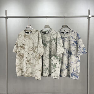 Color-Block Design Skin-Friendly, Breathable, Versatile, Factory Direct, Plum Blossom Gradient Burnt Flower Short Sleeve T-<b>Shirt</b> - Product Image 1