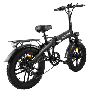Bicicleta eléctrica plegable de montaña y urbana con cuadro de aleación de aluminio, neumáticos de 20*4 pulgadas, batería de litio de 36V 10.4AH y frenos de doble disco. - Product Image 4