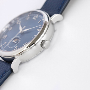 Montre mécanique pour homme avec fonction calendrier de style aiguille, boîtier de 39 mm, le plus fin de sa catégorie, bracelet en cuir italien texturé - Product Image 5