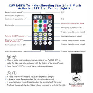 Kit de plafond étoilé LED 12W Twinkle Meteor 2-en-1, 500 pièces * 0,75 mm * 3 m + 240 pièces * 0,75 mm * 3 m, étoile <span class=keywords><strong>filante</strong></span> optique, télécommande/application - Product Image 4