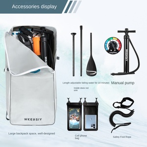 Planche de SUP <span class=keywords><strong>gonflable</strong></span> HY Sports, certifiée CE, double couche PVC/EVA, <span class=keywords><strong>15</strong></span> <span class=keywords><strong>cm</strong></span> d'épaisseur, 31 pouces de large, planche de ski nautique debout, pagaie - Product Image 3