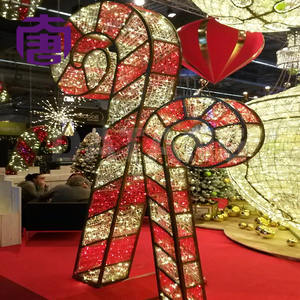 Iluminación LED 3D con forma de bastón de caramelo para decoración navideña en exteriores, centros comerciales, hoteles, césped, plazas, con clasificación IP65. - Product Image 6