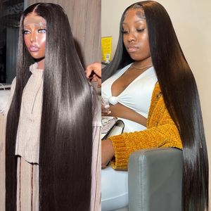 Perruques HD Lace cheveux vierges densité 250, perruques droites en cheveux humains Lace Front perruques, perruque brésilienne crue sans colle de cheveux humains de 30 pouces - Product Image 4