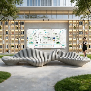 เก้าอี้พักผ่อนไม้ทรงหลายเหลี่ยม Y509 สำหรับกลางแจ้ง ดีไซน์ทันสมัยแบบหลายชั้น เหมาะสำหรับพักผ่อน รอคิว ใช้ได้ในโรงแรม สวน และลานบ้าน - Product Image 3