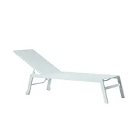 Chaise longue d'extérieur en aluminium à angle réglable et avec roulettes pour patio, jardin et cour