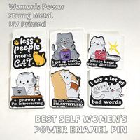 Pin Enamel Kekuatan Wanita Jadilah Diri Terbaikmu Perhiasan Feminis untuk Pakaian Topi Lencana Grosir Cocok untuk Suvenir Teman