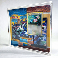 Étui de présentation moderne en acrylique transparent pour 3 packs de cartes Pokémon sous blister, support de protection premium de 8 mm d'épaisseur pour TCG
