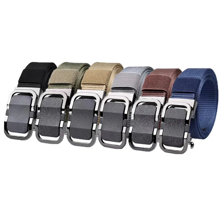 Luxury Custom Male Famous Business Automatic Buckle Canvas Fabric Belts For Men