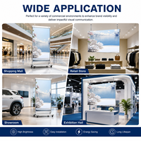 Pantalla LED Transparente Ultrafina de Alto Brillo, Pantalla Holográfica para Ventanas de Cristal de Centros Comerciales