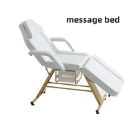 Table de massage pliable professionnelle moderne, cadre en acier inoxydable, appui-tête intégré, éponge haute densité, salon commercial