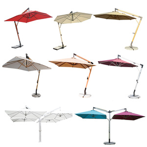 Factory Wholesale Premium <strong>Large</strong> Aluminum Heavy Duty Hanging Cantilever <strong>Umbrella</strong> <strong>Windproof</strong> Waterproof Foldable with Marble Base - Product Image 2
