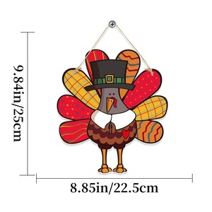 Décoration murale de Thanksgiving pour la sécurité des enfants, motif dinde et citrouille, avec logo personnalisé pour porte d'entrée - Product Image 6