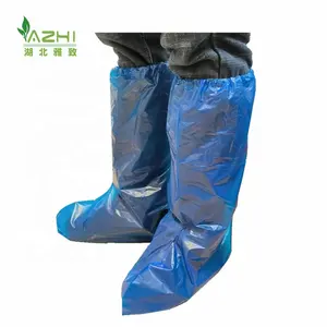 PE Stiefel abdeckungen Einweg blau Regen Schuh überzug wasserdicht für lange Stiefel groß