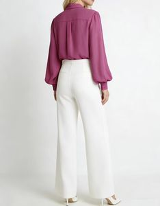 ALBBIA011 Pantalon large pour femmes, respirant, été, style vintage, 100% polyester, ODM - Product Image 2