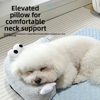 Tapis rafraîchissant en gel de soie glacée pour animaux de compagnie, motif monstre aux grands yeux, en polyester respirant, anti-chaleur, pour l'été, pour chiens et chats, facile à nettoyer