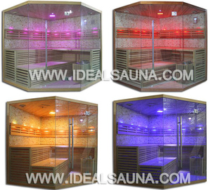 ห้องซาวน่าสปาพร้อมเตาซาวน่า6KW,สำหรับครอบครัว6คนทำจากไม้แข็งแรงโอโซนสองชั้นแบบดั้งเดิม - Product Image 3