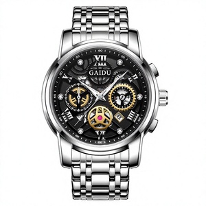 Montre pour homme <span class=keywords><strong>KEDO</strong></span>, design squelette, mouvement automatique à quartz, bracelet en acier inoxydable, cadran lumineux - Product Image 1