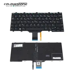 Teclado para portátil con diseño FR, retroiluminado, sin marco, 12, 5000, E5250, 12, 7000, E7250, E7270, 11