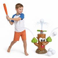 Jouet d'arrosage d'eau pour enfants 2-en-1 : Fontaine flottante et batte de baseball avec 4 balles – Idéal pour les jeux d'été en extérieur et les fêtes de jardin