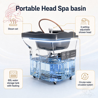 Bac à shampoing portable blanc sans plomberie avec réservoir d'eau, chaise de lavage mobile pour salon de coiffure et spa