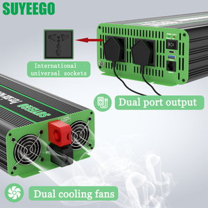 SUYEEGO <span class=keywords><strong>Inversor</strong></span> Rv 12V 24V a 220V <span class=keywords><strong>Inversor</strong></span> de onda sinusoidal pura fuera de la red <span class=keywords><strong>1000W</strong></span> DC a AC <span class=keywords><strong>Inversor</strong></span> solar de energía - Product Image 3