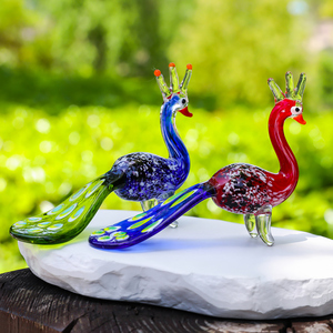 Figura Decorativa de Cristal Hecha a Mano, Realista, de un Pavo Real, para Decoración del Hogar, Regalo para el Día de la Madre o San Valentín - Product Image 3