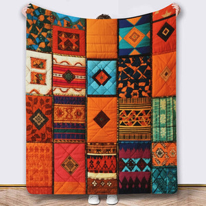 Boho Flower Black Cat Dragon Flannel <b>Blanket</b> Throw <b>Blanket</b> Nap <b>Blanket</b> Fade Resistant Lightweight for Winter Warmth Custom Print - Product Image 1