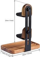 Support de manette de jeu en bois 2-en-1 réglable à 2 niveaux, type sur pied pour PS/Xbox/Switch/Nintendo |   Noir