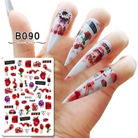 Happy halloween gel autocollant pour nail art tatouage, grandes lèvres/paumes, autocollants pour ongles halloween, Offres Spéciales