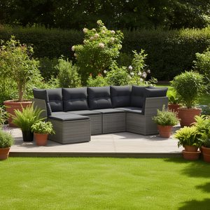 Set Divano da Giardino Inlobarcca per 6 Persone in Rattan Intrecciato, Arredamento Contemporaneo Resistente alle Intemperie - Product Image 2