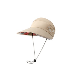 Venta al por mayor a prueba de viento cuerda viaje <span class=keywords><strong>visera</strong></span> gorras verano mujeres sol protección UV sombrero de <span class=keywords><strong>playa</strong></span> - Product Image 3