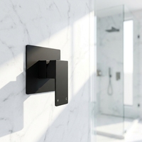Robinet de douche moderne SYNCHRO en acier inoxydable SUS304 noir, mitigeur monocommande pour lavabo, avec accessoires dissimulés et pommeau de douche pluie en céramique