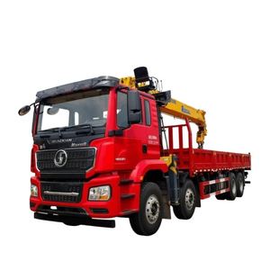 Grue télescopique hydraulique montée sur camion Shacman Delong 8X4, grue de levage de grande capacité de 14 tonnes et 16 tonnes pour le transfert d'usine - Product Image 1