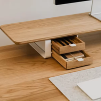 Support d'écran en bois moderne avec tiroirs de rangement dissimulés, organisateur de bureau pour la maison et le bureau