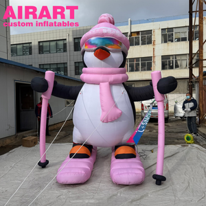 Mascotte gonflable de dessin animé personnalisée pour station de <span class=keywords><strong>ski</strong></span>, pingouin gonflable - Product Image 1