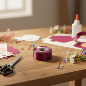 Nastro in raso 3,8 cm 25Y colore prugna intenso per artigianato e decorazioni - Product Image 1