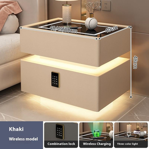 Comodino Intelligente per Camera da Letto, Tavolino con Ricarica Wireless e Bluetooth, Serratura con Password e Cassetti in Legno - Product Image 3
