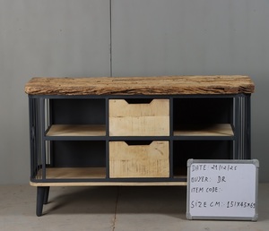 Mueble de Salón Moderno de Madera Maciza con Gran Espacio de Almacenamiento, Elegantes Estantes de Exhibición y Acabado de Madera Duradero para el Hogar - Product Image 1