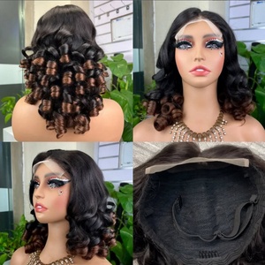Perruques Humaines Bouclées et Volumineuses à Prix de Gros, Perruque Bob Courte en Cheveux Naturels, Perruque Frontale en Dentelle 5*5, Densité 250%, Livraison Rapide - Product Image 5