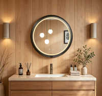 Miroir de salle de bain intelligent à LED avec cadre en aluminium, tactile, anti-buée, à intensité variable, rétroéclairé, miroir de maquillage mural, éclairage mural, indice de protection IP65