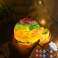 Lampe Lune LED Miniature DIY pour Enfants, Kits de Peinture 3D, 8cm/10cm/15cm, Matériaux Écologiques Non Toxiques, Vente en Gros