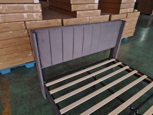 <span class=keywords><strong>Lit</strong></span> gris tapissé en tissu de velours de capacité de chargement de conception bon marché directe d'usine - Product Image 2