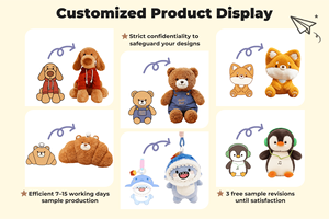 צעצוע כלב רך וחמוד בסיטונאות, בובת פרווה עם תלבושות מרובות, דמות מצוירת, מתנה לילדים, בנות ובנים - Product Image 6