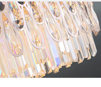 Lustre en cristal K9 de luxe français, design goutte d'eau, éclairage pour salle à manger, chambre à coucher, salon moderne, pendentif rond en métal