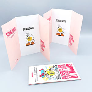 プロモーション印刷可能なオフセット紙三つ折りリーフレットチラシ折りたたみパンフレット段ボールまたは段ボール材料 - Product Image 6