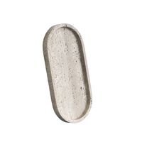 Plateau de service ovale élégant en marbre naturel, design moderne artisanal pour l'organisation de table, décoration intérieure, cadeau de luxe pour mariage