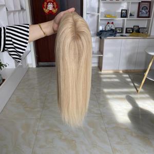 Topper capillaire mono base 5x6, couleur blonde, 100% cheveux vierges européens, clip-in pour femme souffrant de perte de cheveux - Product Image 2